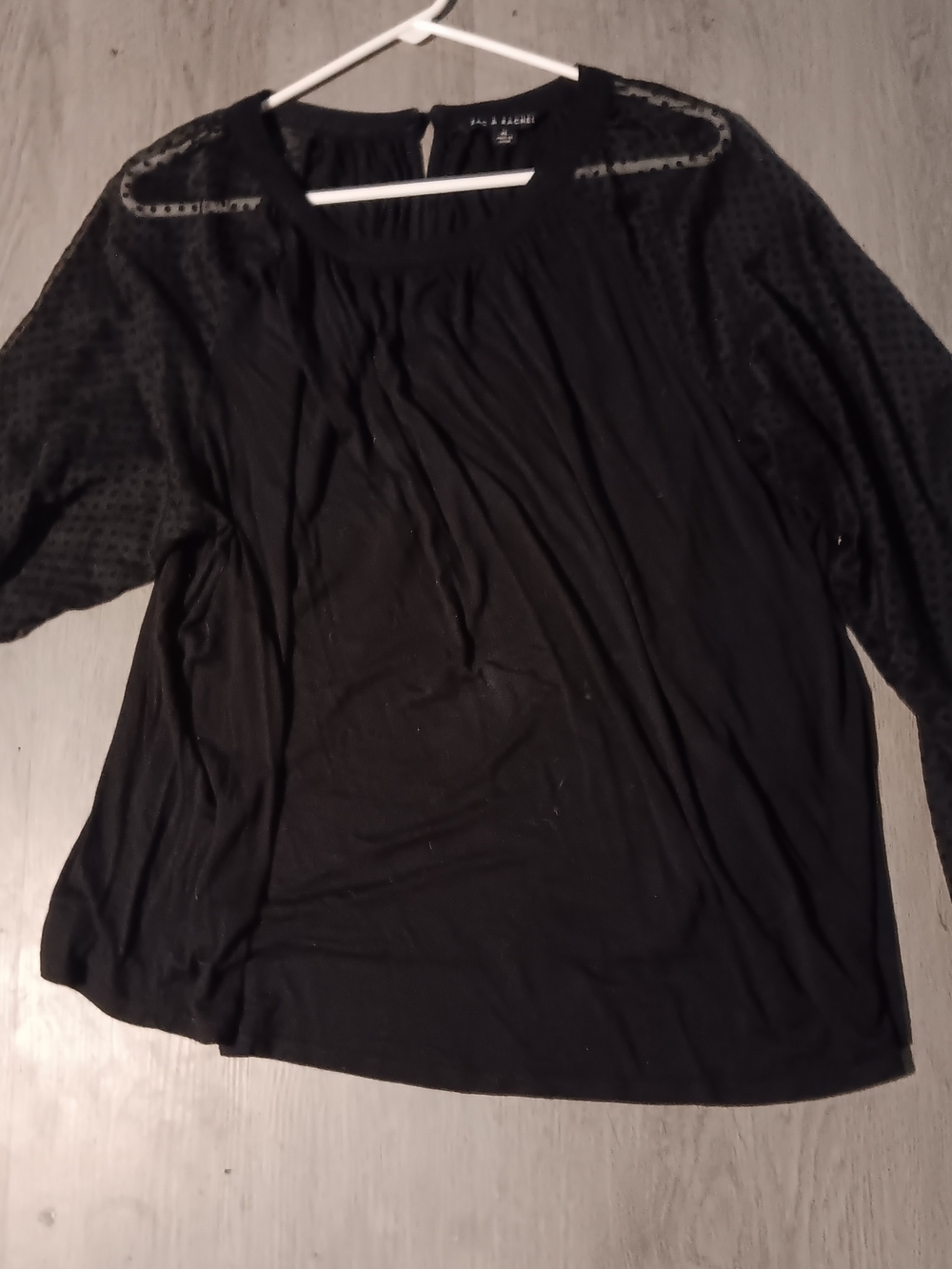 Zac & Rachel Black Sheer-Sleeve Blouse - Picture 2 of 4